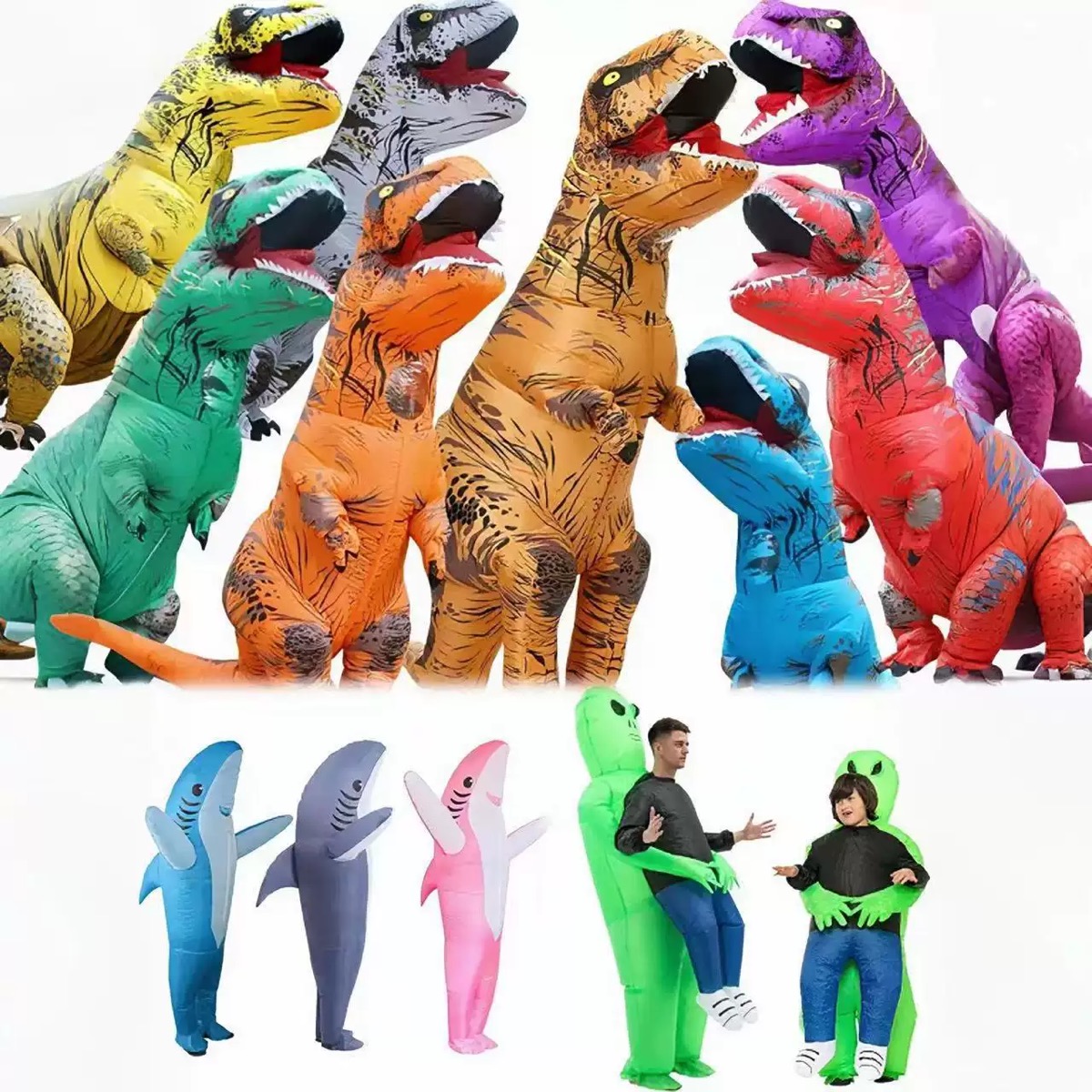 Party Games Adults Funny - Aufblasbares T-Rex-Kostüm für Erwachsene, Unisex Aufblasbares