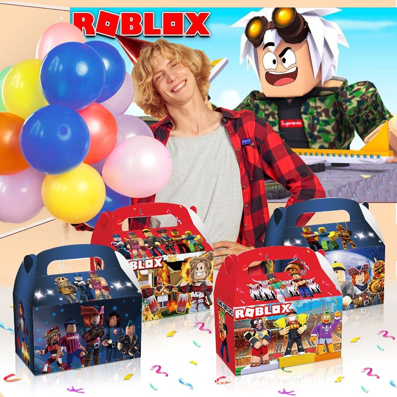 Party Games In Roblox - 12-teiliges Set Roblox-Themen-Geschenkboxen für Geburtstagsfeiern, Anime-Muster,