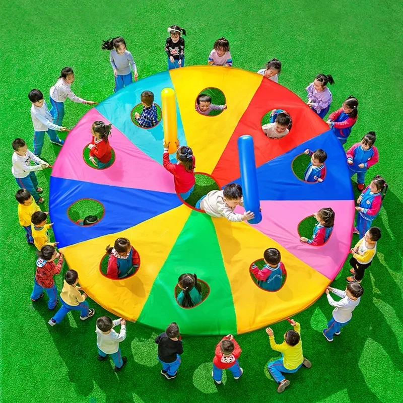 Limbo Game Set - Regenbogen-Fallschirm-Knocks-Gopher-Spiel: Interaktives Versteckspiel für Kinder und
