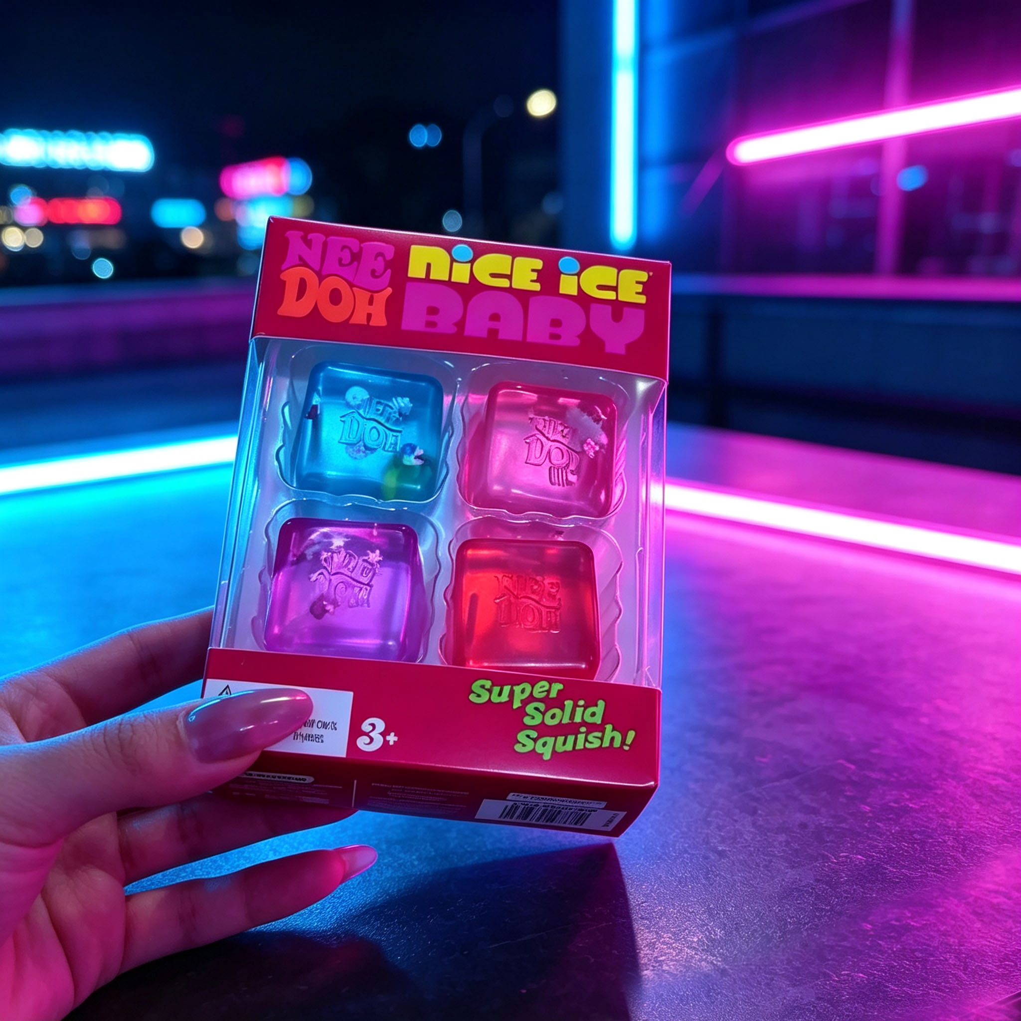 Party Games Mini - Needoh Teenie Nice Eiswürfel, langsam zurückfederndes,