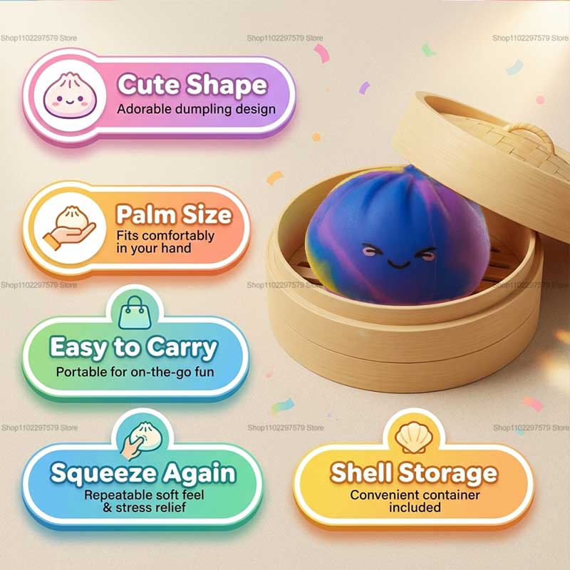Party Games Mini - Neues Regenbogen-Spielzeug mit Dampfbox, Quetsch-Teig-Stressball, realistisches